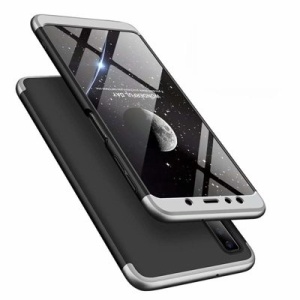 Husa Samsung Galaxy A9 -GKK 360 Front and Back Case Full Body Cover Negru cu Argintiu