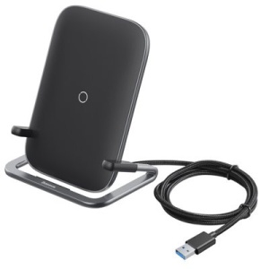 Incarcator Wireless Baseus RIB Cobble Induction charger 15W -Negru