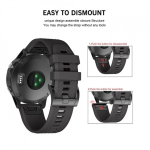 Curea Garmin Fenix 5X PLUS -Tech Protect Smooth-Neagra
