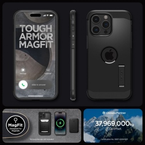 Husa iPhone 15 Pro Max Spigen Tough Armor Mag Magsafe neagra