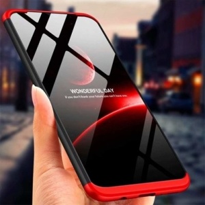 Husa Samsung Galaxy A40 -GKK 360 Front and Back Case Full Body Cover- Negru cu Rosu