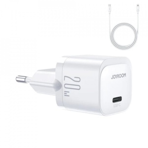 Incarcator de perete 20W JoyRoom - Wall Charger (JR-TCF02) cu cablu Type-C to Lightning - White