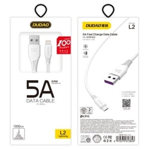Cablu de date incarcare rapida Dudao 5A 1m white Micro USB