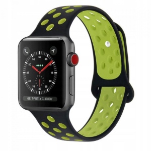 Curea Apple Watch 1 42MM-Tech Protect Softband-Black /Lime