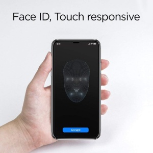 Sticla securizata Iphone XS MAX -Spigen Glass FC-margine neagra