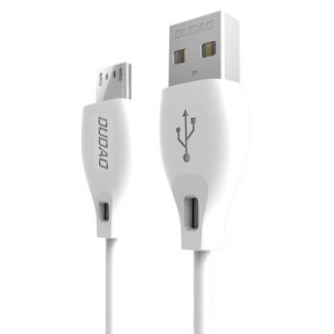 Cablu de date Dudao USB / Micro USB 2.4 A 1m white