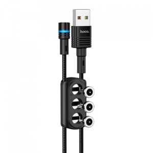 Cablu magnetic 3 in 1 USB to USB type C , Lightning , Micro USB ,20W, 2.4A, 1.2m HOCO