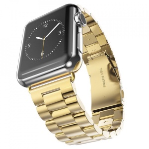 Curea Apple Watch 1 / 2 / 3 / 4 / 5 / 6 / 7 / SE (38mm / 40 mm / 41 mm)- Stainless Steel -Gold
