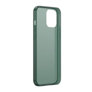Husa iPhone 12 Pro Max -Baseus Frosted Glass Case cu margine flexibila -Dark Green