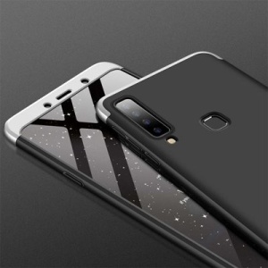 Husa Samsung Galaxy A9 -GKK 360 Front and Back Case Full Body Cover Negru cu Argintiu