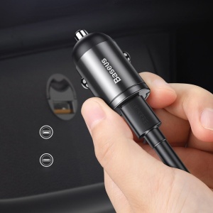 Incarcator auto Baseus Tiny Star Mini cu incarcare rapida USB Port 30W-gri