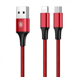Cablu de date 2 in 1 Baseus Rapid Lightning / micro USB 1.2 M Rosu