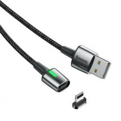Cablu de date Baseus Zinc magnetic USB/ Lightning 2.4A 1m black