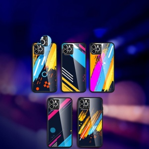 Husa Iphone 11 PRO MAX -Color Glass-cu sticla securizata- pattern 4