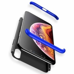 Husa Iphone XS /Iphone X -GKK 360 Front and Back Case Full Body Cover -Navy Blue