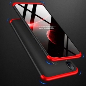 Husa Samsung Galaxy A40 -GKK 360 Front and Back Case Full Body Cover- Negru cu Rosu