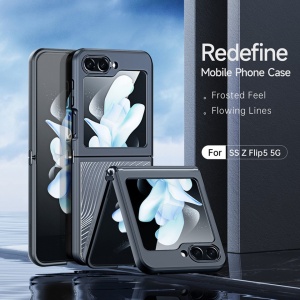 Husa Samsung Galaxy Z Flip5 - Dux Ducis Aimo transparenta cu margini negre