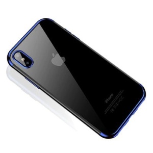 Husa  Samsung Galaxy A40 -cu gel transparent Ultrathin-margine albastra