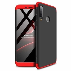 Husa Samsung Galaxy A9 -GKK 360 Front and Back Case Full Body Cover Negru cu Rosu