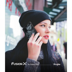 Husa Samsung Galaxy S20- Ringke Fusion X- Camo Black