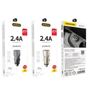 Incarcator Dudao Universal Car Charger 2x USB 2.4A golden