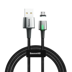 Cablu de date Baseus Zinc magnetic USB/ Micro USB 2.4A 1m black