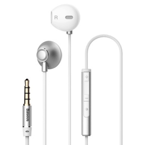 Casti cu fir, in ear, conector jack si microfon Baseus Encok H6- culoare argintie