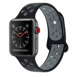 Curea Apple Watch 5 44 MM-Tech Protect Softband-Black/Gray