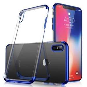 Husa  Samsung Galaxy A40 -cu gel transparent Ultrathin-margine albastra