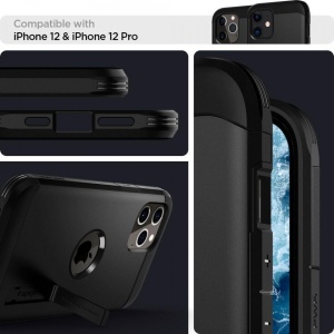 Husa Iphone 12 / Iphone 12 PRO -Spigen Tough Armor - Black