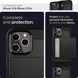 Husa Iphone 12 Pro Max -Spigen Slim Armor CS Neagra