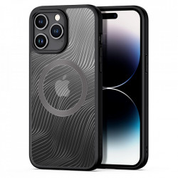 Husa iPhone 15 PRO MAX Dux Ducis Aimo MagSafe transparenta cu margini negre
