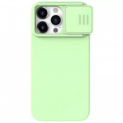 Husa iPhone 15 Pro Nillkin CamShield Silky Magsafe Silicone Mint Green
