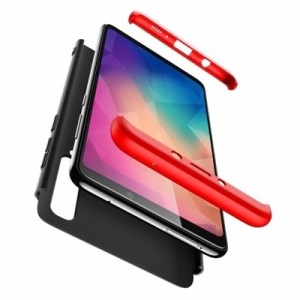 Husa Samsung Galaxy A9 -GKK 360 Front and Back Case Full Body Cover Negru cu Rosu
