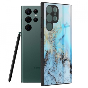 Husa Samsung Galaxy S22 Ultra - Printing Glass - Blue Ocean