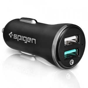 Incarcator auto pentru telefon Spigen F27QC ,2xUSB-A, QC 3.0, 2.4A