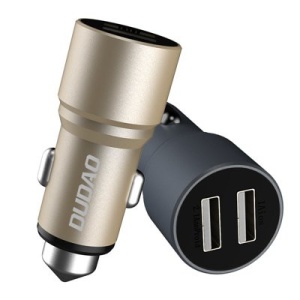 Incarcator Dudao Universal Car Charger 2x USB 2.4A golden