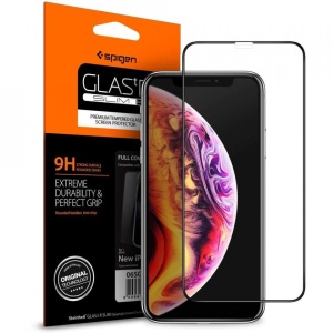 Sticla securizata Iphone 11 PRO MAX-Spigen Glass FC-margine neagra