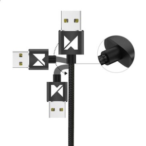 Cablu de date Wozinsky Magnetic Cable USB / micro USB / USB Type C / Lightning 2,4A 1m