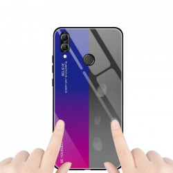 Husa Huawei P Smart 2019-Gradient Glass Durable Cover din sticla securizata 9H-pink-purple