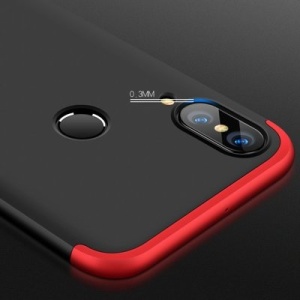 Husa Huawei P20Lite -GKK 360 Front and Back Case Full Body Cover -Negru cu Rosu
