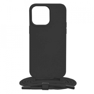 Husa iPhone 14 Pro Max -Crossbody Lanyard neagra