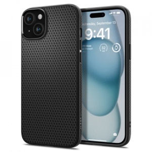 Husa iPhone 15 Plus Spigen Liquid Air- Negru