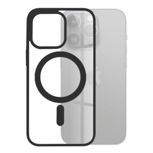 Husa iPhone 15 Pro Max Magmat Magsafe Pro transparenta margini negre