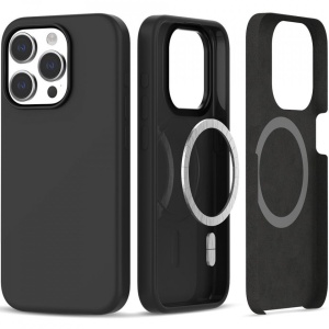 Husa iPhone 15 Pro Tech Protect Silicone Magsafe neagra