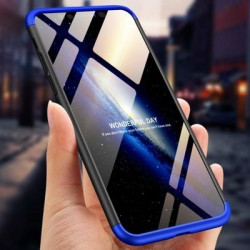 Husa Iphone XS MAX-GKK 360 Front and Back Case Full Body Cover -Negru cu Albastru