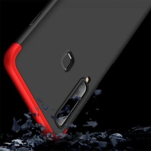 Husa Samsung Galaxy A9 -GKK 360 Front and Back Case Full Body Cover Negru cu Rosu