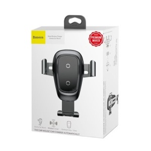 Suport auto cu incarcare wireless Baseus Metal Gravity-Negru