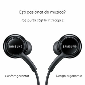Casti cu fir Samsung Stereo Earphones (EO-IA500BBEGGWW) , jack 3.5mm, microfon