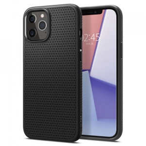 Husa Iphone 12 PRO / Iphone 12 -Spigen Liquid Air- Negru mat